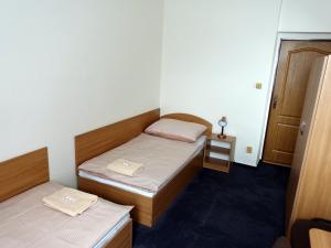 Postel nebo postele na pokoji v ubytování HOTEL STAŘÍČ