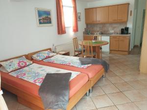 Kuchyň nebo kuchyňský kout v ubytování Apartmenthaus Fa