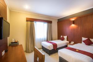TV a/nebo společenská místnost v ubytování Svarna Hotel
