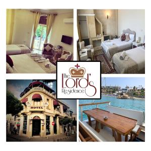 eine Collage mit Bildern eines Hotels mit einem Zimmer in der Unterkunft Lord's Residence Boutique Hotel in Kyrenia