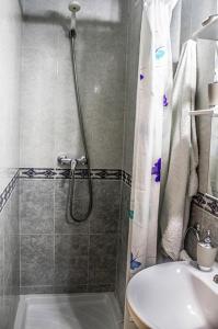 a bathroom with a shower and a sink at Residencia Gómez Pardo in Madrid