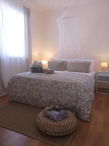 a bedroom with a bed with a large window at Villa Sky with stunning view in Selca +61 photos
