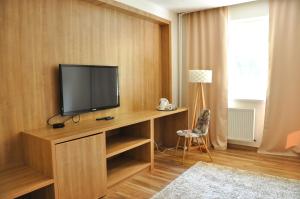 TV a/nebo společenská místnost v ubytování Hotel Garni
