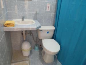 a bathroom with a toilet and a sink at Casa Carlos Valido in Viñales