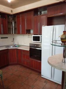 Kuchyň nebo kuchyňský kout v ubytování PaulMarie Apartments on Kyrova