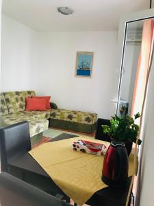 a living room with a table and a couch at Apartments Ivanišević in Kotor