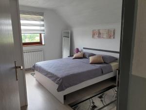 a bedroom with a bed and a window at Apartman Laura in Smoljanac