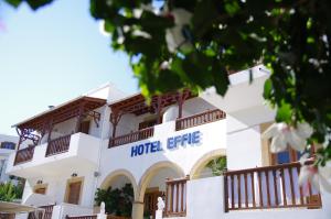 a hotel on the side of a building at Effie Hotel in Skala