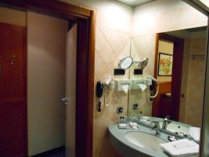 a bathroom with a sink and a mirror at Hotel Sportsman in Bardolino