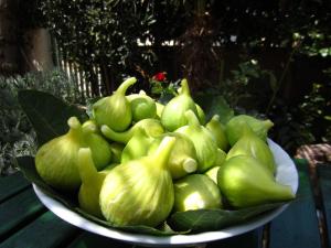 uma tigela de verduras numa mesa em Apartments Fjaka em Sveti Filip i Jakov