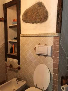 La salle de bains est pourvue de toilettes et d'un lavabo. dans l'établissement Li Casacci, à Arzachena