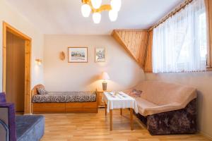 sala de estar con sofá y mesa en Apartamenty Nowotarskie, en Zakopane