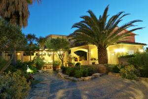 a house with a palm tree in the yard at Villa Lantana in Vir