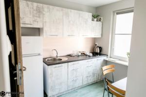 Kuchyň nebo kuchyňský kout v ubytování Hostel Barbórka