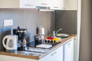 Kuchyň nebo kuchyňský kout v ubytování Centinera Deluxe Mobile Homes + 37 fotografií