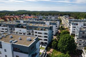 an aerial view of a city with buildings at Apartamenty Platan - visitopl in Świnoujście