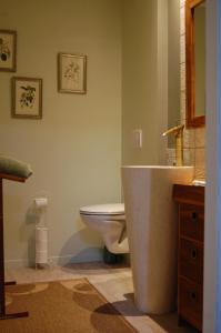 a bathroom with a toilet and a sink at Madeleine Bergerac in Bergerac