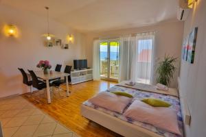TV a/nebo společenská místnost v ubytování Apartments Trešnja