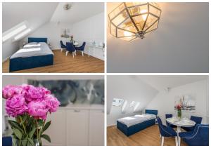 Posteľ alebo postele v izbe v ubytovaní Apartamenty Czwarte Piętro