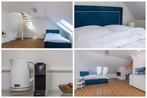 Posteľ alebo postele v izbe v ubytovaní Apartamenty Czwarte Piętro