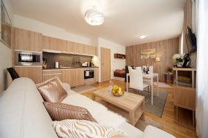 Kuchyň nebo kuchyňský kout v ubytování Apartmany Arber