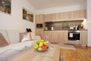 Kuchyň nebo kuchyňský kout v ubytování Apartmany Arber