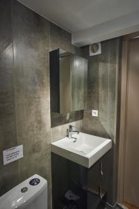 a bathroom with a sink and a toilet at Maison Cliquot - Appartements Colmar Centre in Colmar