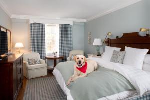 A bed or beds in a room at Woodstock Inn & Resort