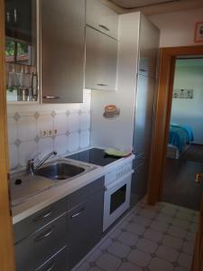 A kitchen or kitchenette at Ruhe am See