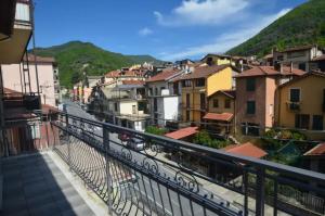 a view from the balcony of a town at La casa di GB in Pieve di Teco