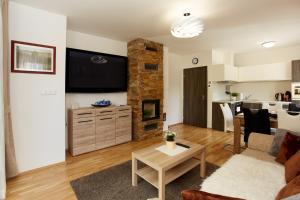 TV a/nebo společenská místnost v ubytování Apartmany Arber