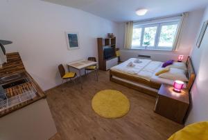 Posteľ alebo postele v izbe v ubytovaní Apartmán Lipno 20