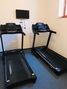 Posilňovňa alebo fitness centrum v ubytovaní Penzion Bělidlo