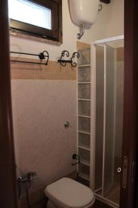 マゴマーダスにあるS'Alzolittaのバスルーム(トイレ、ガラス張りのシャワー付)