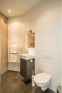 een badkamer met een toilet en een wastafel bij B&Bveluwezoom in Eerbeek
