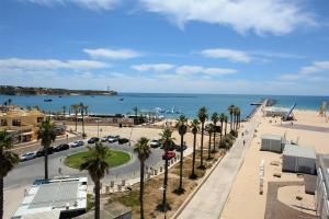 a view of a beach with palm trees and the ocean at Hotel Santa Catarina Algarve in Portimão