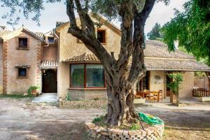 ein Haus mit einem Baum davor in der Unterkunft Villa Brigadoon Corfu in Agios Ioannis Peristerion