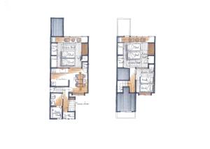 a floor plan of the first floor of a house at TAMACO in Kanazawa in Kanazawa