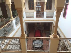 an overhead view of a staircase in a house at dar wassim el ghali in Rabat