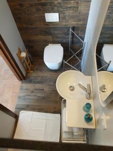a bathroom with a sink and a toilet at Relais Il Giardino fra gli Ulivi in Torino di Sangro