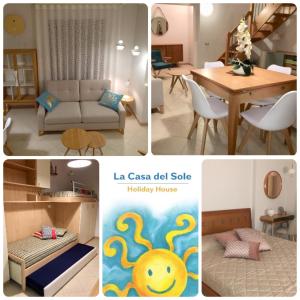 a collage of photos of a living room and a house at La Casa del Sole in Marina di Pisticci