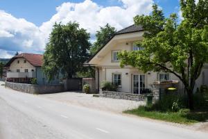 a house on the side of a road at Guesthouse & Apartments PRI STANI in Žerovnica