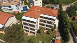an overhead view of a building with a red roof at Villa Julia in Lovrečica