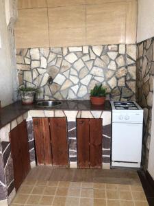 Kuchyň nebo kuchyňský kout v ubytování Apartmani Dini