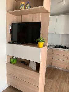 Kuchyň nebo kuchyňský kout v ubytování LunaSky Biograd Mobile Home