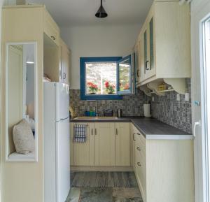 A kitchen or kitchenette at Seafront Villa Polyxene