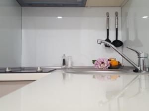 Kuchyň nebo kuchyňský kout v ubytování Guesthouse Laterna