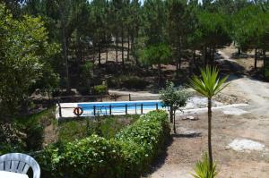a swimming pool in the middle of a park at Quinta dos Mangues in São Martinho do Porto