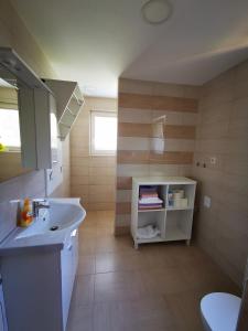 Koupelna v ubytování Apartmaji Tomšič