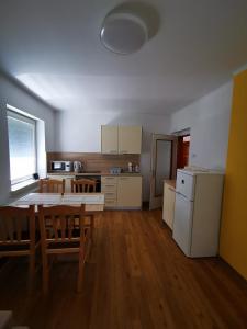 Kuchyň nebo kuchyňský kout v ubytování Apartmaji Tomšič